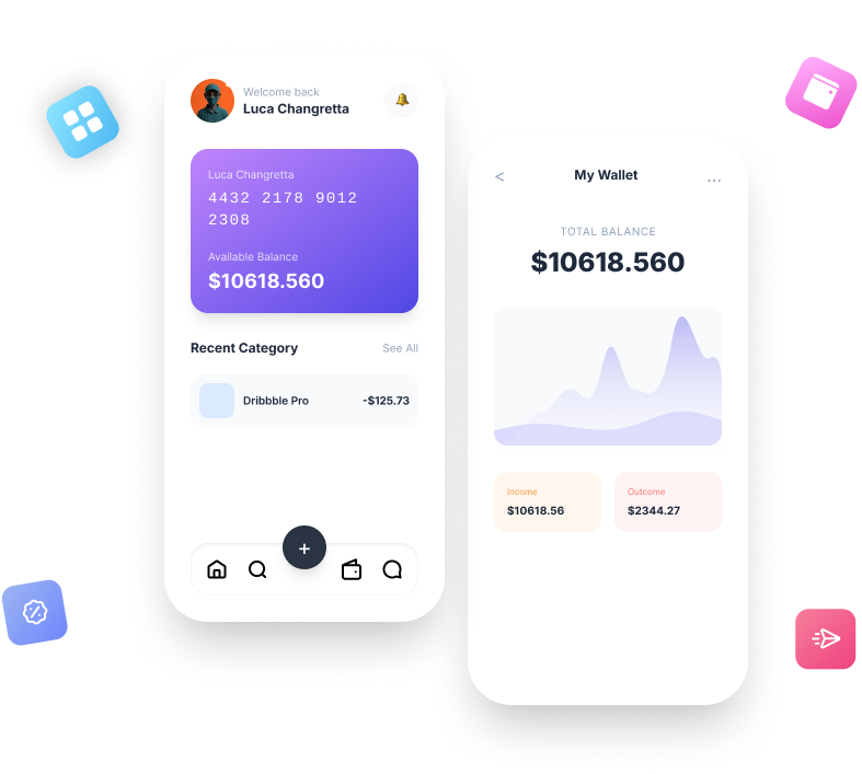 Mobile finance app preview