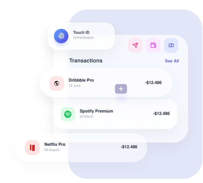 Transaction history dashboard preview